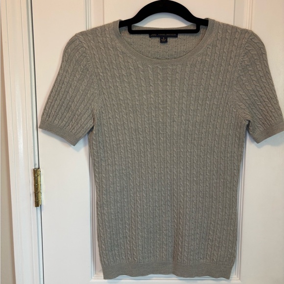 Brooks Brothers Sweaters - Brooks Brothers 346 Merino Wool Sweater S Gray Cable Knit Short Sleeve